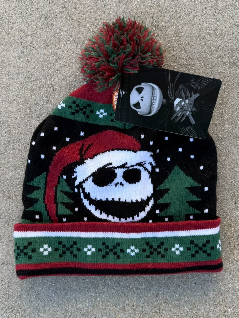 The Nightmare Before Christmas Beanie Pom Hat one size new with tags skellington